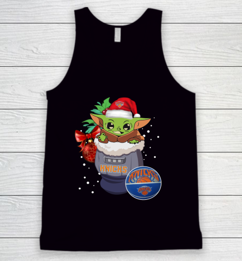 New York Knicks Christmas Baby Yoda Star Wars Funny Happy NBA Tank Top