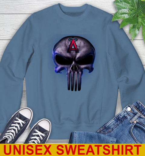 Los Angeles Angels MLB Baseball Punisher Skull Sports Sweatshirt 10