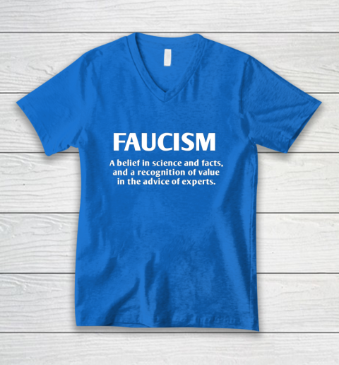 FAUCISM A belief in science and facts V-Neck T-Shirt 5
