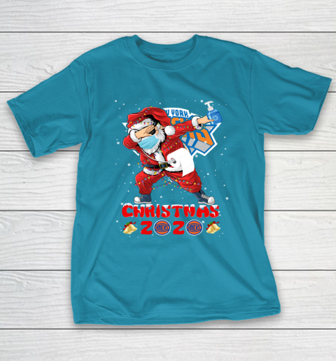 New York Knicks Funny Santa Claus Dabbing Christmas 2020 NBA T-Shirt 7