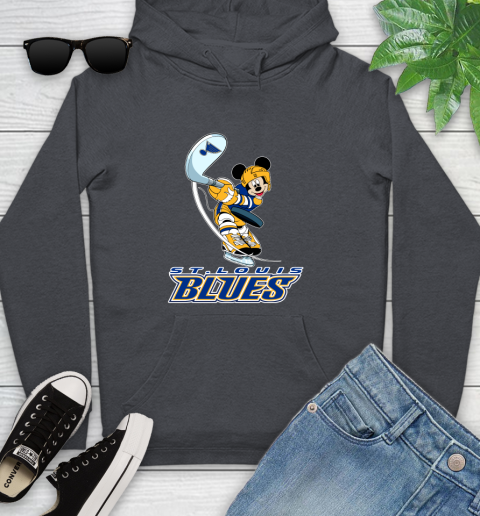 NHL Hockey St.Louis Blues Cheerful Mickey Mouse Shirt Youth Hoodie - Image 9