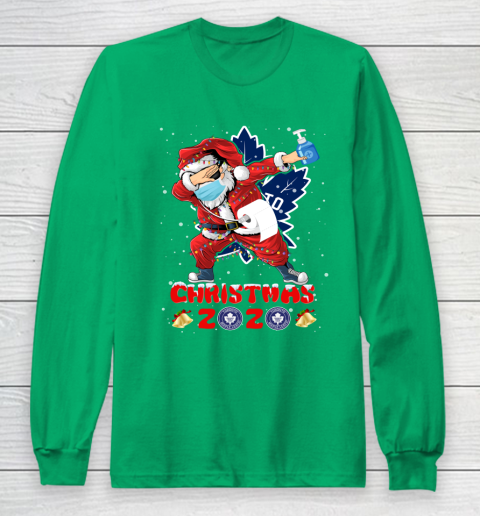 Toronto Maple Leafs Funny Santa Claus Dabbing Christmas 2020 NHL Long Sleeve T-Shirt 4