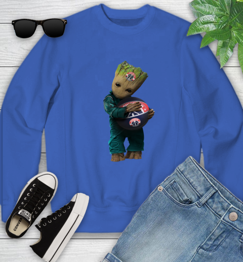 NBA Groot Guardians Of The Galaxy Basketball Sports Washington Wizards Youth Sweatshirt 8