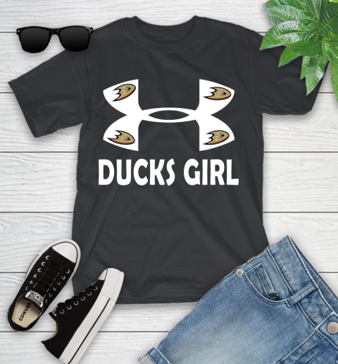 NHL Anaheim Ducks Girl Under Armour Hockey Sports Youth T-Shirt
