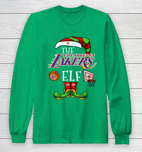 Los Angeles Lakers Christmas ELF Funny NBA Long Sleeve T-Shirt 4