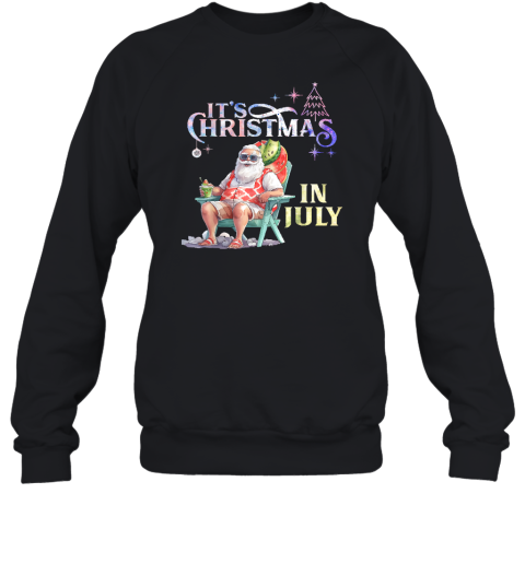 Christmas In July Santa Beach Summer Float Xmas Funny Sweatshirt