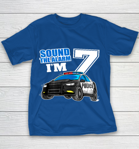 Kids Police Car 7th Birthday Shirt Boy 7 Cop Policeman Officer 7 Year Old Youth T-Shirt 6