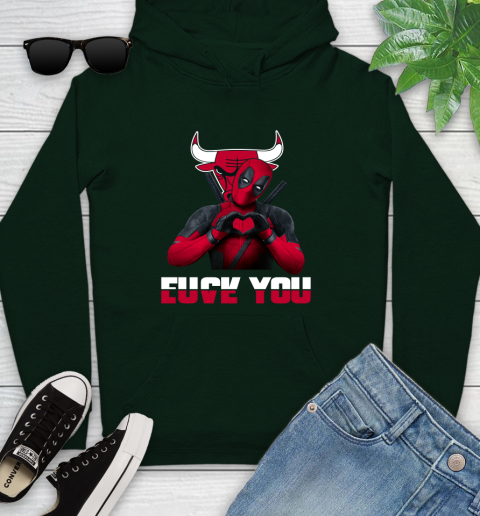 NBA Chicago Bulls Deadpool Love You Fuck You Basketball Sports Youth Hoodie 14