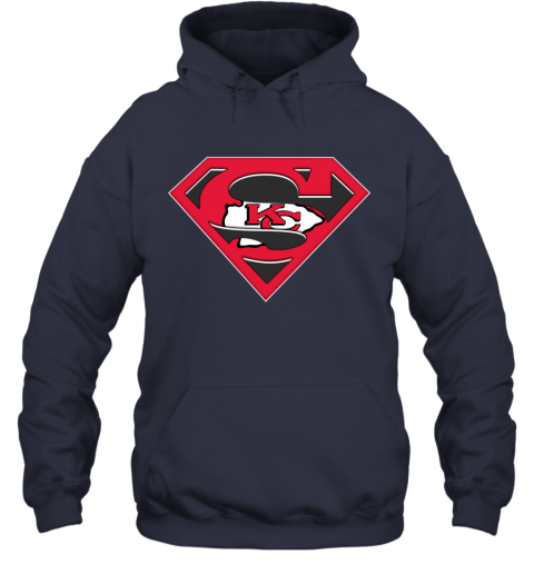 NFL Kansas City Chiefs LOGO Superman wowr nfl kansas city chiefs logo superman hoodie 23 front navy