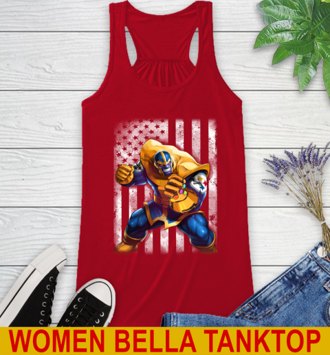 NFL Football Pittsburgh Steelers Thanos Marvel American Flag Shirt Racerback Tank 4