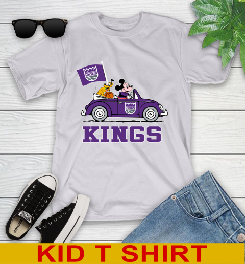 NBA Basketball Sacramento Kings Pluto Mickey Driving Disney Shirt Youth T-Shirt 5