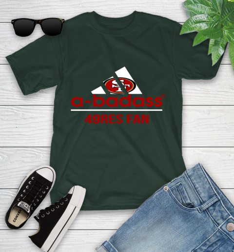 NFL A Badass San Francisco 49ers Fan Adidas Football Sports Youth T-Shirt 5