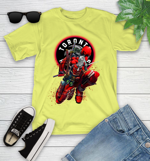 NBA Deadpool Marvel Comics Sports Basketball Toronto Raptors Youth T-Shirt 8