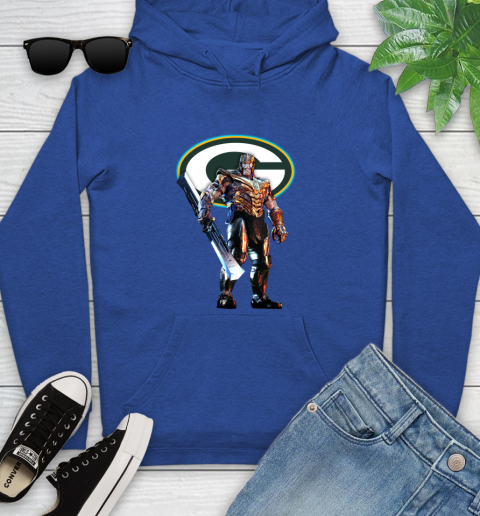 NFL Thanos Gauntlet Avengers Endgame Football Green Bay Packers Youth Hoodie 9