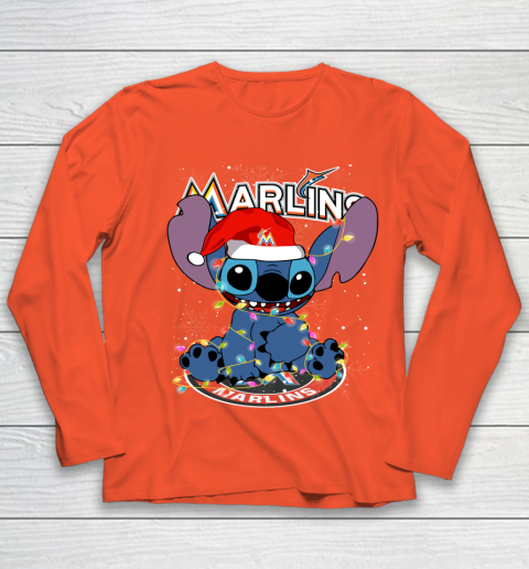 Miami Marlins MLB noel stitch Baseball Christmas Youth Long Sleeve 2