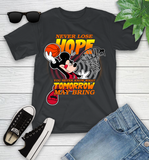 Portland Trail Blazers NBA Basketball Mickey Disney Never Lose Hope Youth T-Shirt