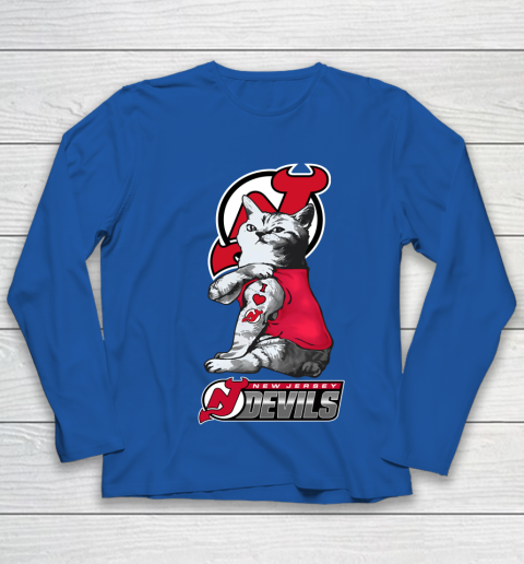 NHL My Cat Loves New Jersey Devils Hockey Youth Long Sleeve 7