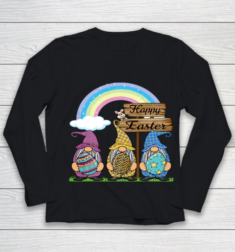 Gnome Easter Shirt Women Leopard Print Easter Egg Teen Girls Youth Long Sleeve