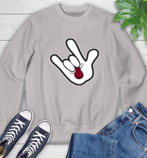 Miami Heat NBA Basketball Mickey Rock Hand Disney Sweatshirt 12