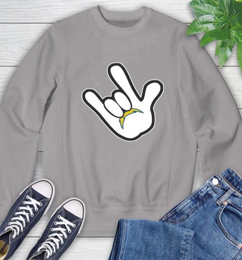 San Diego Chargers NFL Football Mickey Rock Hand Disney Sweatshirt 5