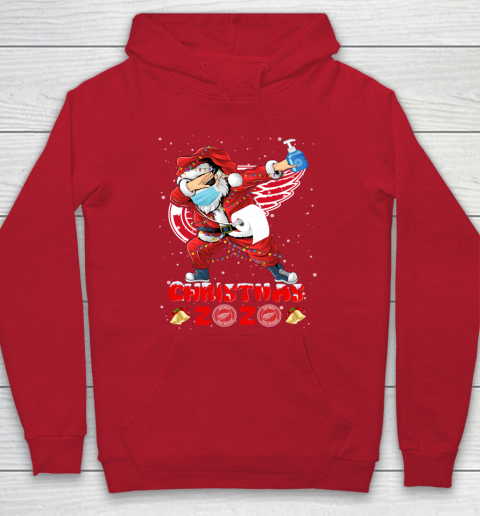 Detroit Red Wings Funny Santa Claus Dabbing Christmas 2020 NHL Hoodie 7