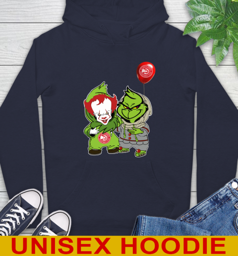 Atlanta Hawks Baby Pennywise Grinch Christmas NBA Basketball Hoodie 4