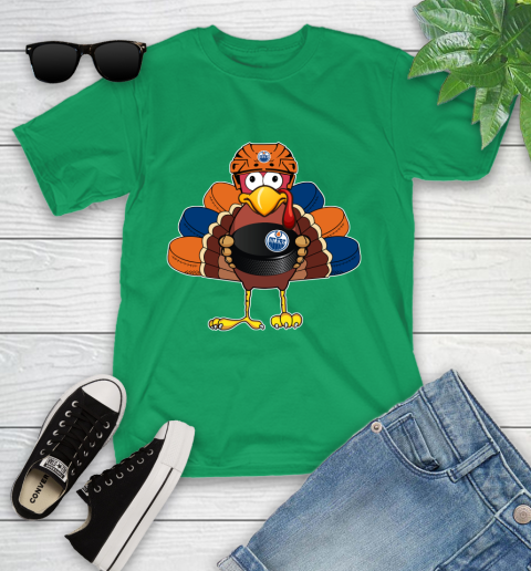 Edmonton Oilers Turkey Thanksgiving Day Youth T-Shirt 6