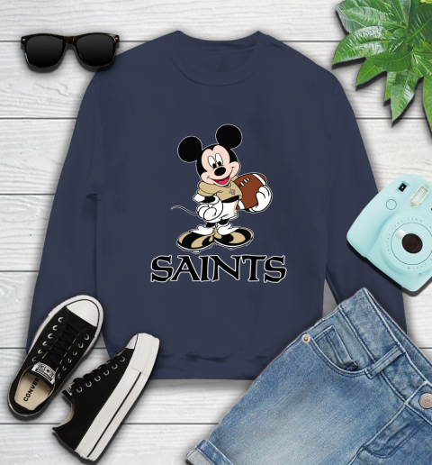 NFL Football New Orleans Saints Cheerful Mickey Mouse Shirt Sweatshirt 3