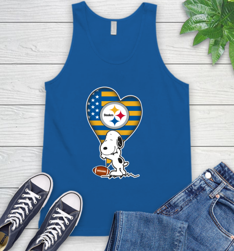 Pittsburgh Steelers NFL Football The Peanuts Movie Adorable Snoopy Tank Top 5