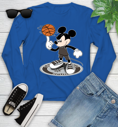 NBA Basketball San Antonio Spurs Cheerful Mickey Disney Shirt Youth Long Sleeve 10