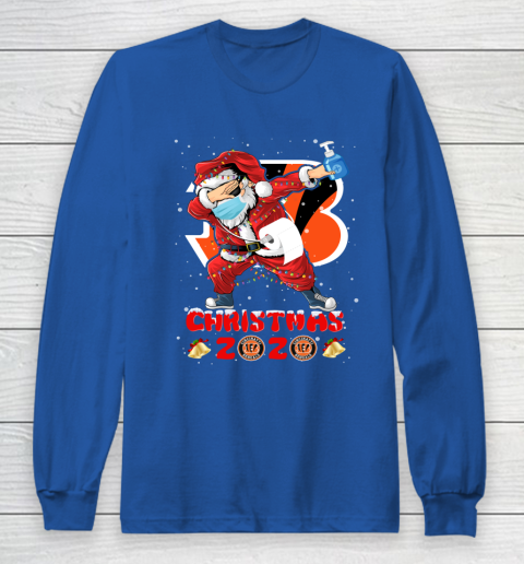 Cincinnati Bengals Funny Santa Claus Dabbing Christmas 2020 NFL Long Sleeve T-Shirt 6