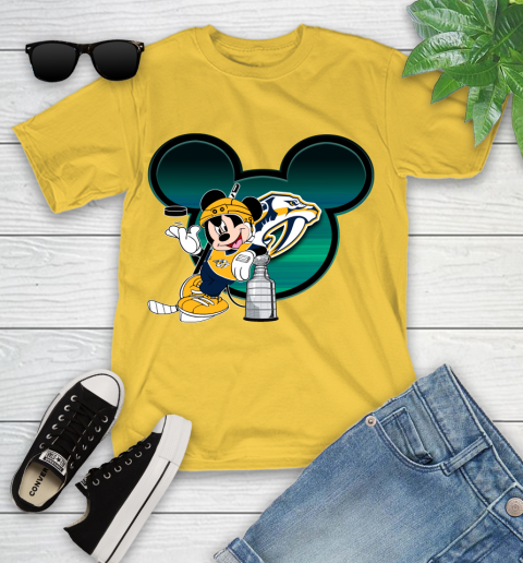 NHL Nashville Predators Stanley Cup Mickey Mouse Disney Hockey T Shirt Youth T-Shirt 8