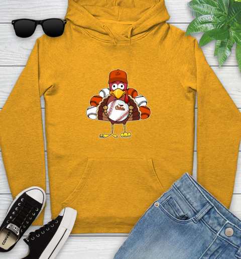 Baltimore Orioles Turkey thanksgiving Youth Hoodie 3