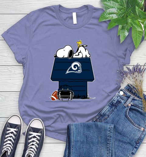 Los Angeles Rams NFL Football Snoopy Woodstock The Peanuts Movie Women's T-Shirt 11