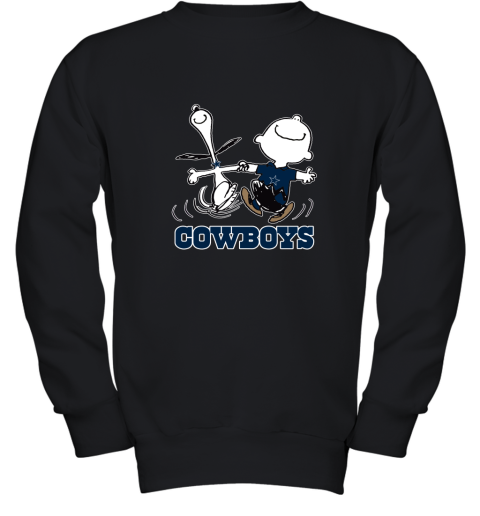 Snoopy And Charlie Brown Happy Dallas Cowboys Fans Youth Sweatshirt