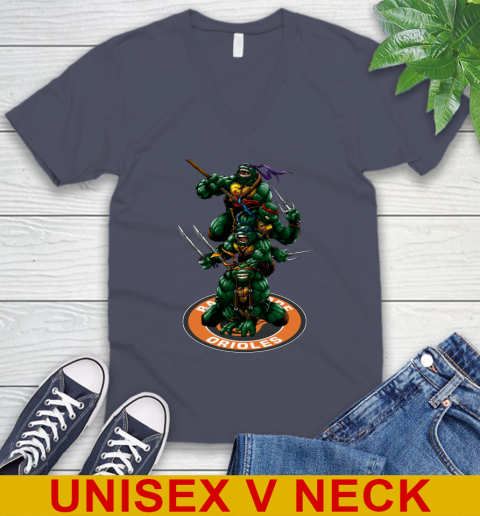 MLB Baseball Baltimore Orioles Teenage Mutant Ninja Turtles Shirt V-Neck T-Shirt 8