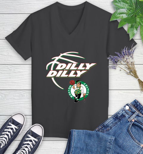 NBA Boston Celtics Dilly Dilly Basketball Sports Women's V-Neck T-Shirt 8