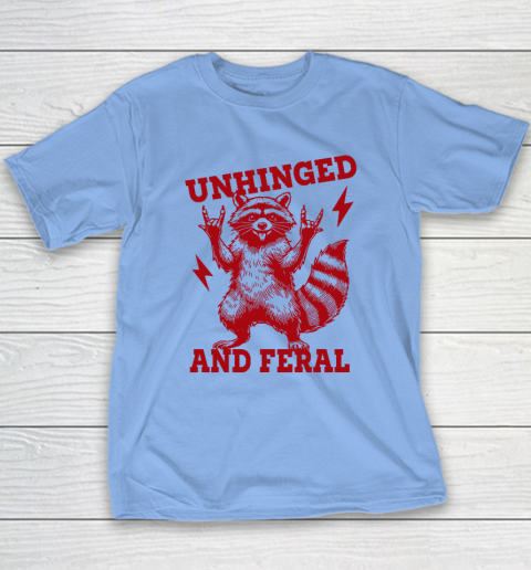 Unhinged And Feral Raccoon Youth T-Shirt 8