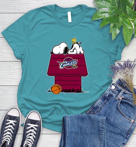 Cleveland Cavaliers NBA Basketball Snoopy Woodstock The Peanuts Movie Women's T-Shirt 12