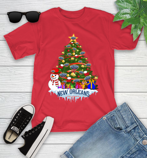 New Orleans Pelicans Merry Christmas NBA Basketball Sports Youth T-Shirt 10