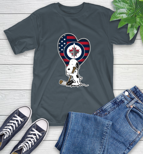 Winnipeg Jets NHL Hockey The Peanuts Movie Adorable Snoopy T-Shirt 9