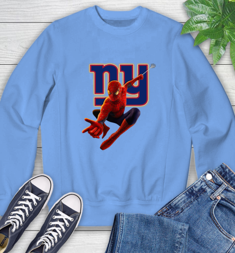 NFL Spider Man Avengers Endgame Football New York Giants Sweatshirt 11