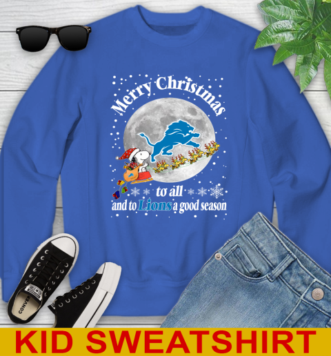 Detroit Lions Merry Christmas To All And To Lions A Good Season NFL Football Sports Youth Sweatshirt 6