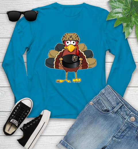 Vegas Golden Knights Turkey Thanksgiving Day Youth Long Sleeve 7