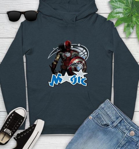 Philadelphia 76ers NBA Basketball Captain America Thor Spider Man Hawkeye Avengers Youth Hoodie 8