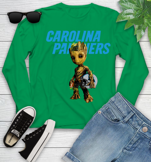 Carolina Panthers NFL Football Groot Marvel Guardians Of The Galaxy Youth Long Sleeve 6