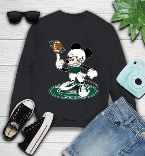 NFL Football New York Jets Cheerful Mickey Disney Shirt Youth Sweatshirt