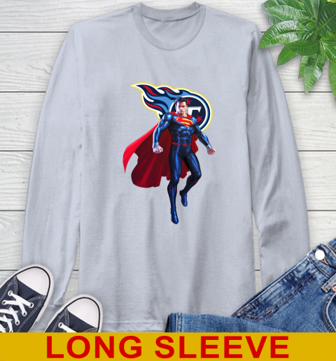 NFL Superman DC Sports Football Tennessee Titans Long Sleeve T-Shirt 6