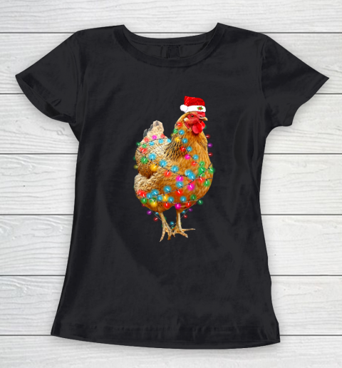 Chicken Christmas Light T Shirt Hen Love Farmer Women's T-Shirt