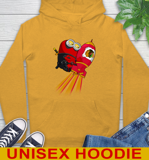 NHL Hockey Chicago Blackhawks Deadpool Minion Marvel Shirt Hoodie 2